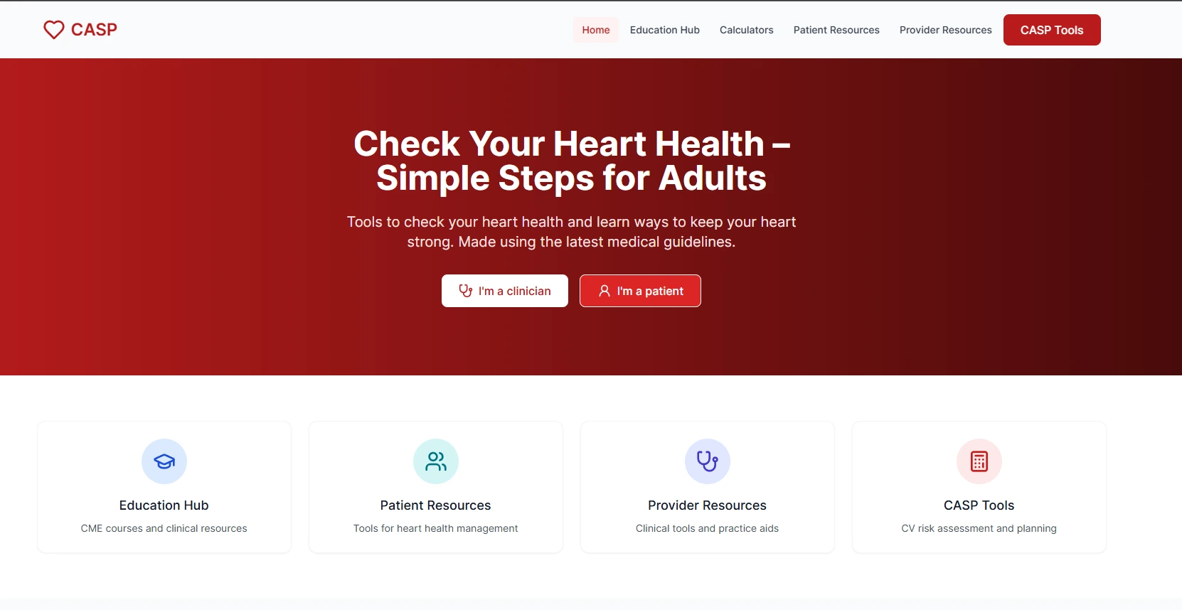 CaspNL healthcare research platform homepage